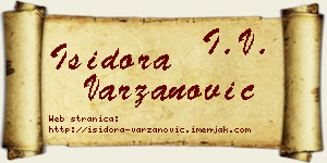 Isidora Varzanović vizit kartica